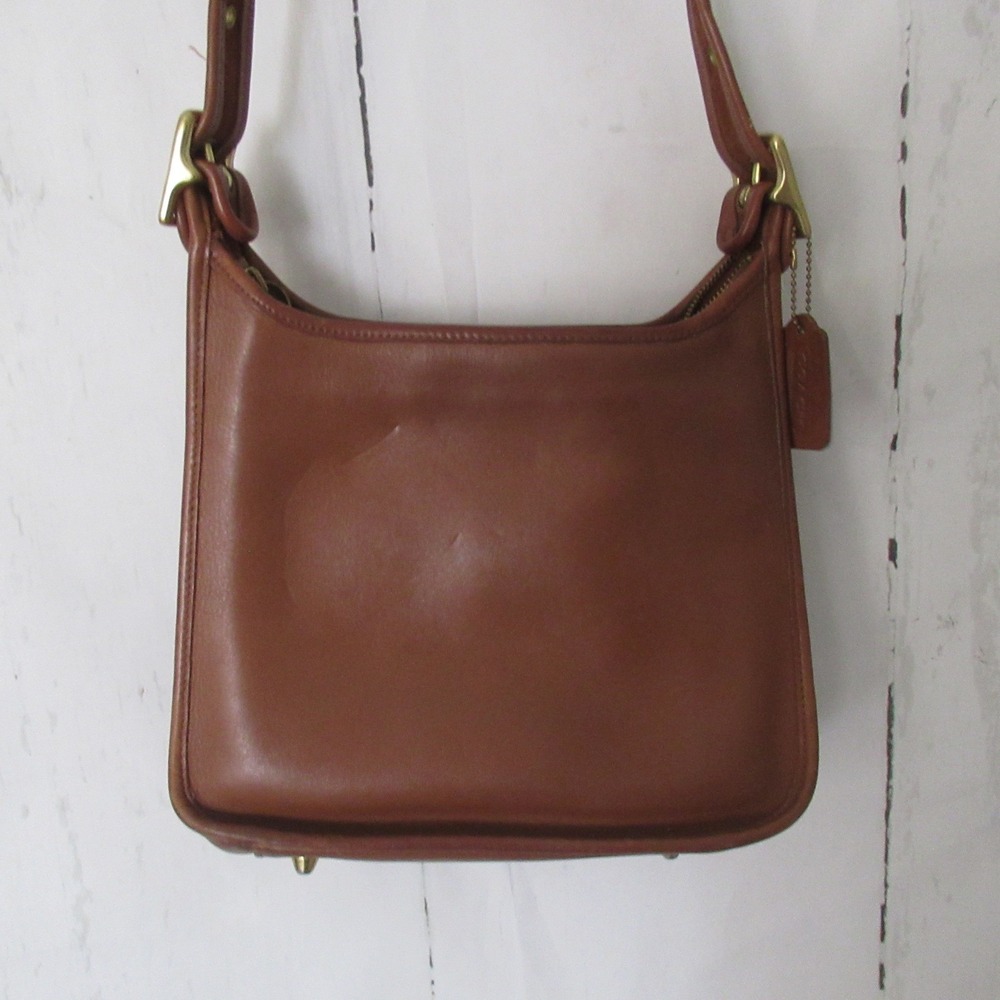 Vintage Y2K Coach Legacy Crossbody Bag 9966 British Tan Leather Zip Top - Picture 5 of 10